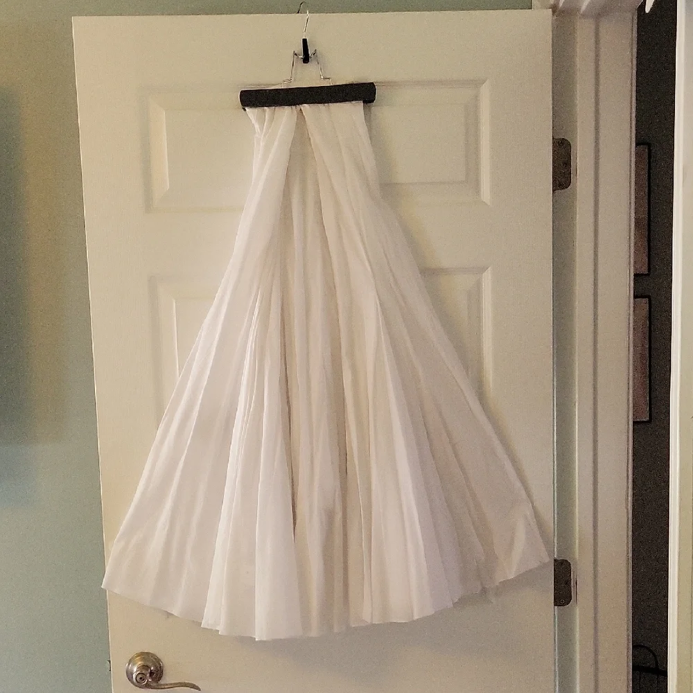 White Tan Fit and Flare Maxi Skirt - Picture 3 of 4